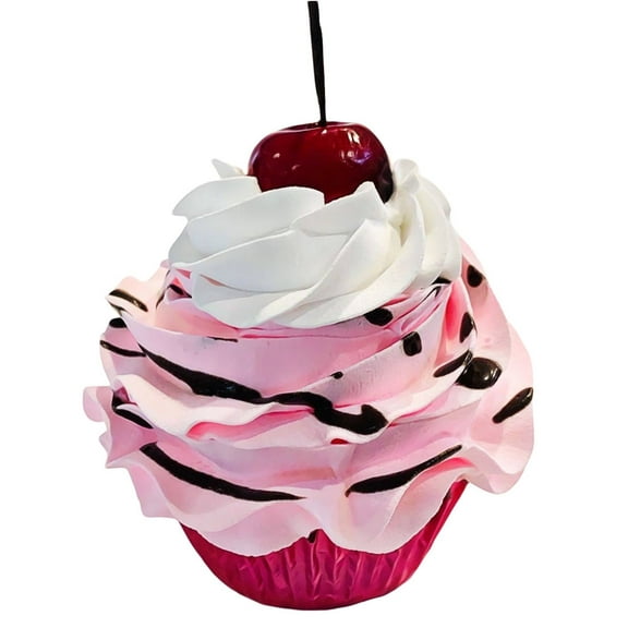 Cherry Cupcake Pink Faux Cupcake Prop Decoration Dezicakes