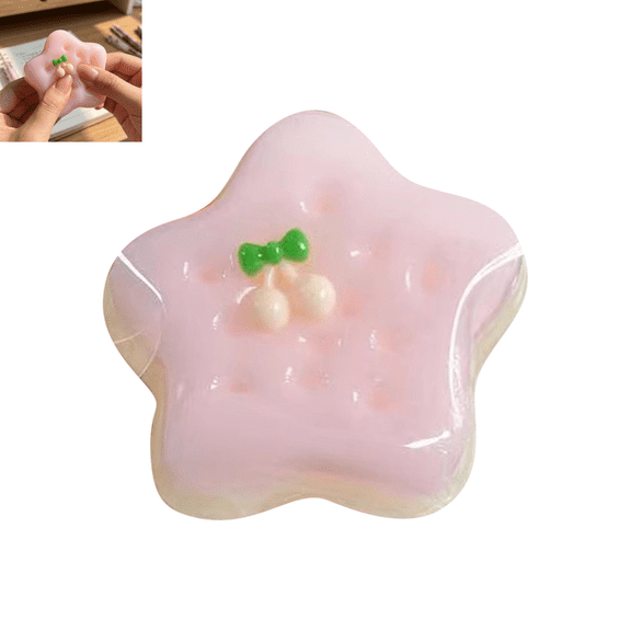 Cherry Decor Star Squishy Fidget Toys, Calming Sensory Toy, Ideal Fidget Toys for Home, Office and Travel, Easter Birthday Gift Multicolor