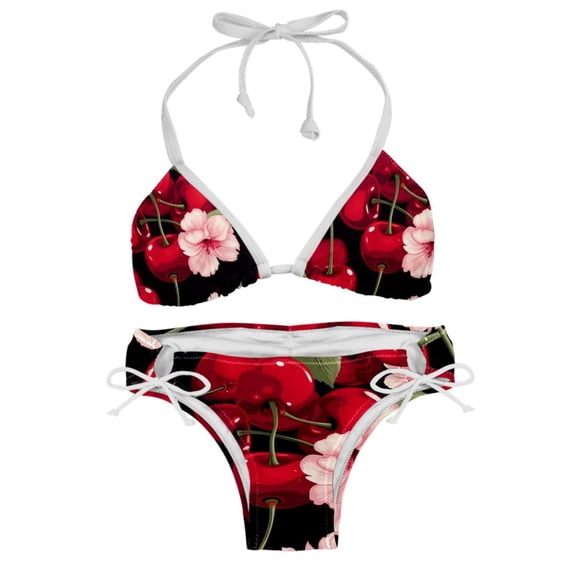 Cherry Detachable Sponge Adjustable Strap Bikini Set Two-Pack Swimsuit Women Bikini Sets