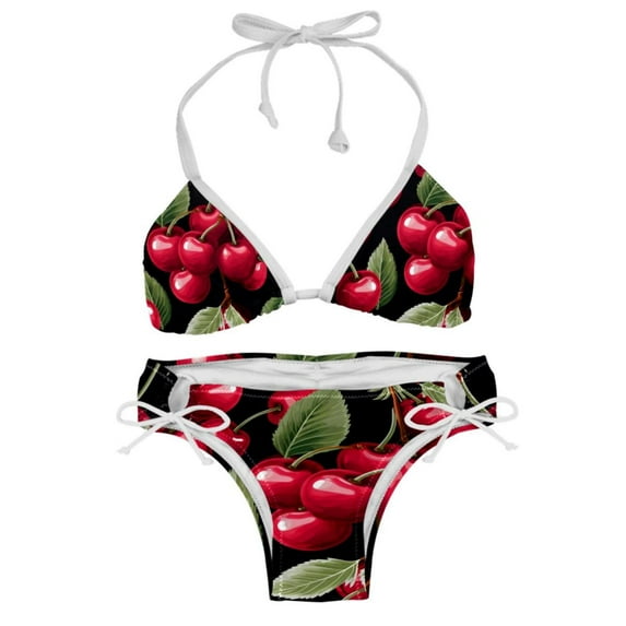 Cherry Detachable Sponge Adjustable Strap Bikini Set Two-Pack Swimsuits Swimming Suits Applicable Scenes