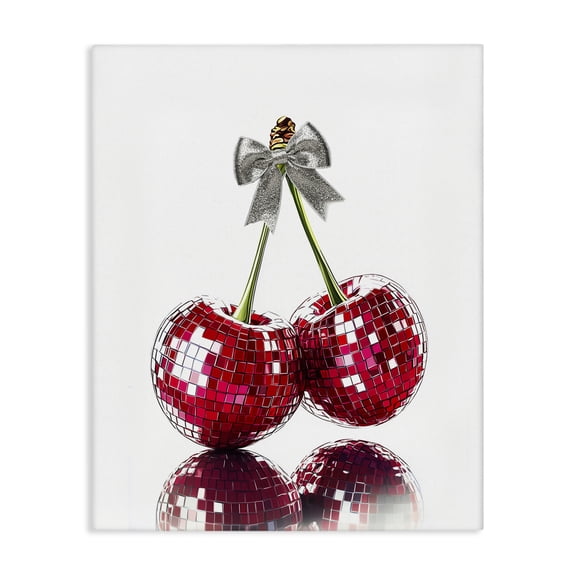 Stupell Industries Cherry Disco Balls Canvas Wall Art, design by Christine Simpson Art