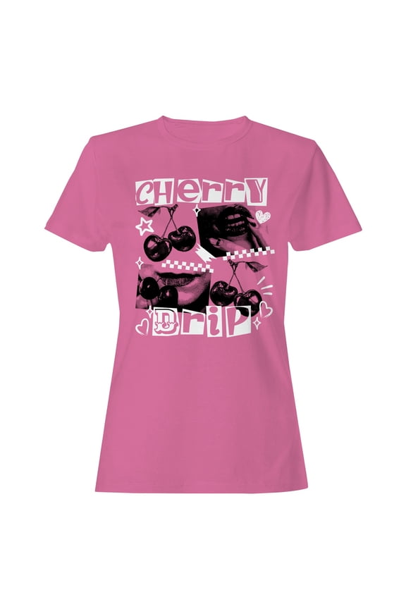 Cherry Drip Graphic Design Women's T-shirt