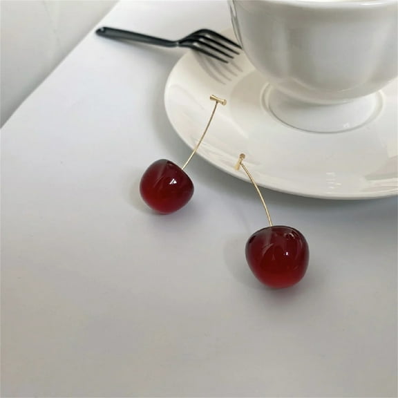 Cherry Earrings for Women, Cute Fruit Cherry Earrings, Red Cherry Dangle Earrings Hypoallergenic, 3D Cherry Drop Earrings, Tropical Cherry Earrings Studs, Tropical Cherry Funny Earrings
