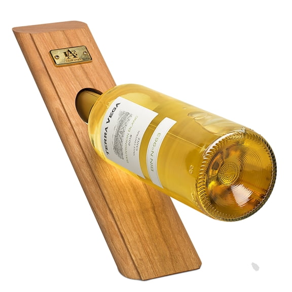 Cherry Edge Grain Self-Balancing Wine Bottle Holder & Opener