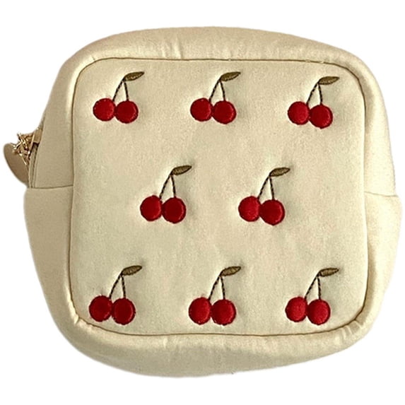 Cherry Embroidery Coin Purse PU Leather Trend Short Zipper Wallet Women Cute Mini Wallet Simple Fashion Wallets
