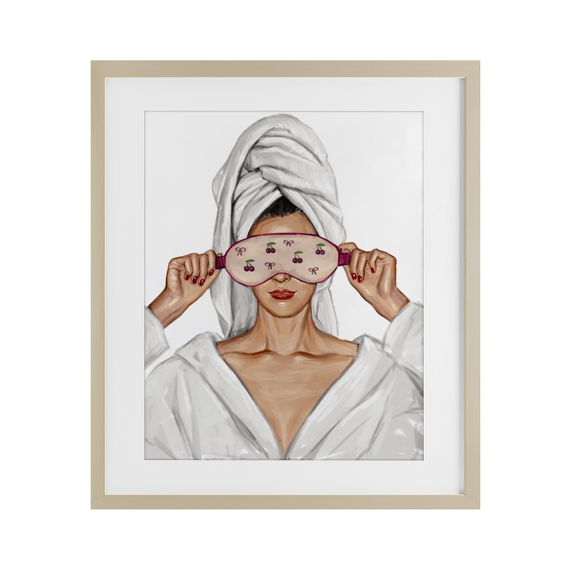 Cherry Eye Mask Fashionista Birch Framed Print Under Glass, design by Ziwei Li