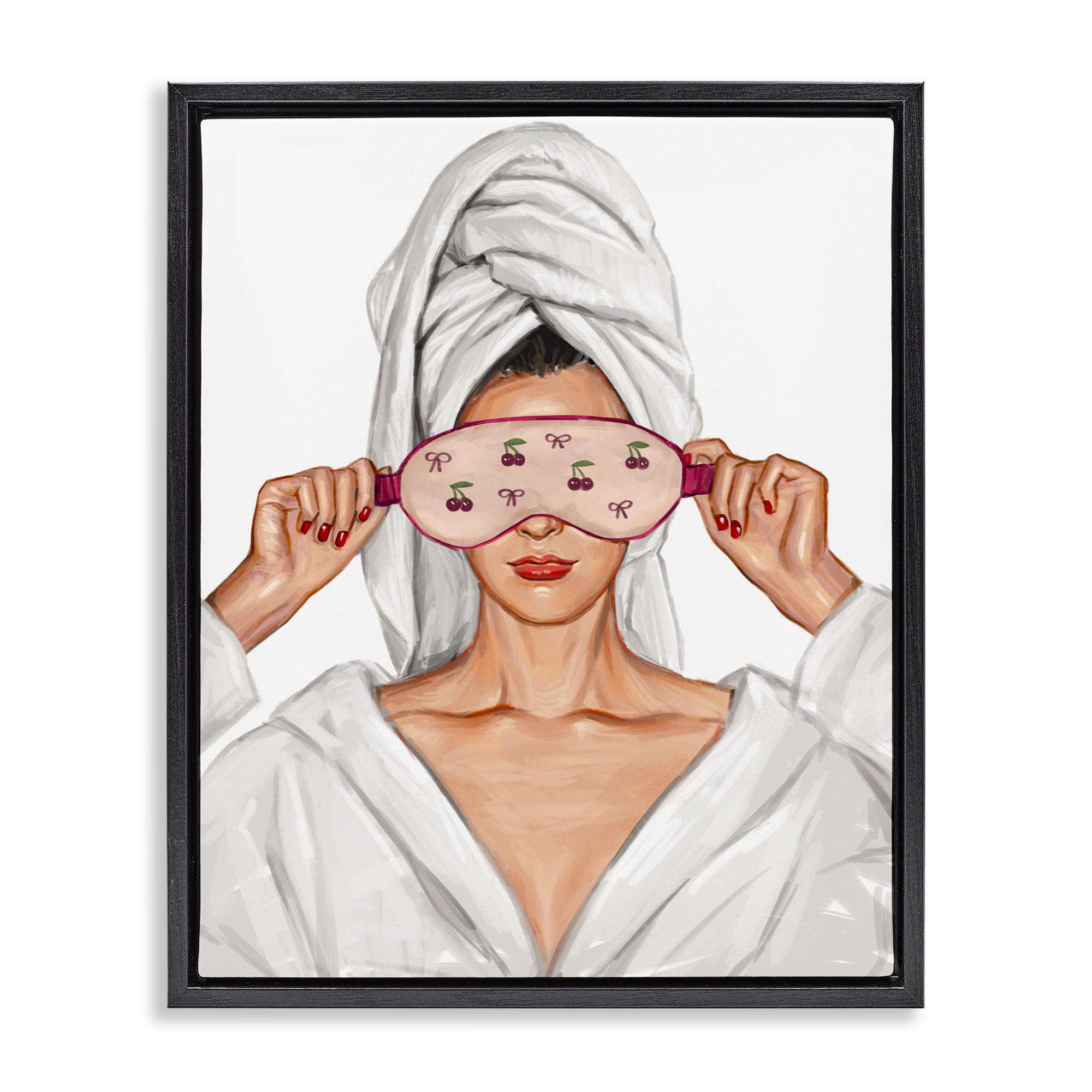 Cherry Eye Mask Fashionista Black Framed Floater Canvas Wall Art, design by Ziwei Li