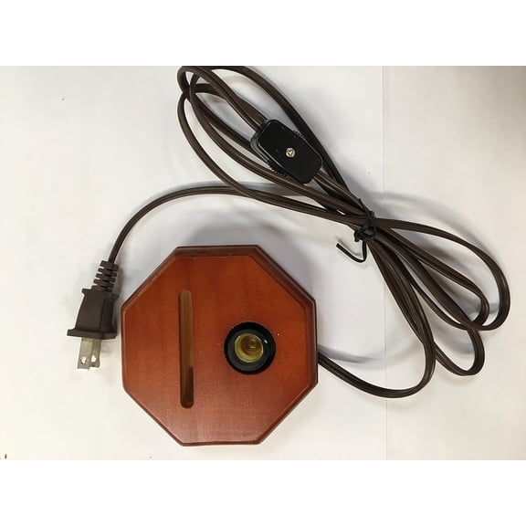 Cherry Fan Octagon Lamp Base w/Cord and Socket Set