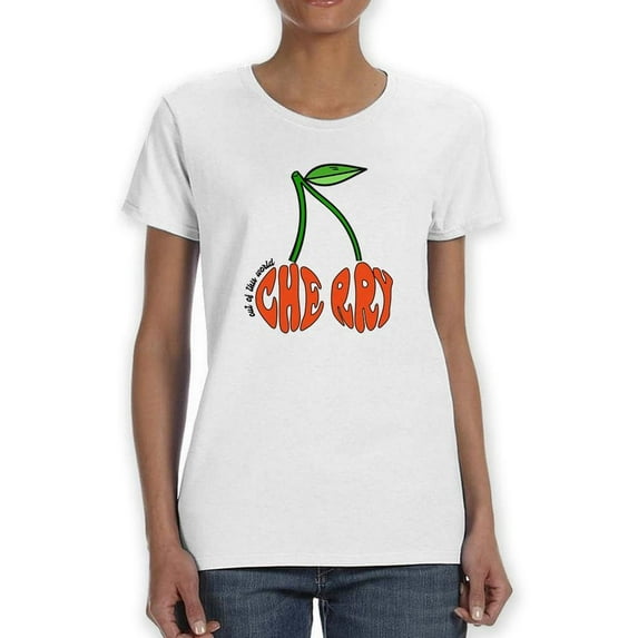 Cherry Fashion Slogan T-Shirt Women -Image by Shutterstock, Female XX-Large