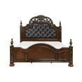 thumbnail image 1 of Cherry Finish Formal Traditional 1pc King Size Bed Button Tufted Upholstered Headboard Elegant Furniture, 1 of 5