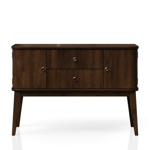 Cherry Finish Mid-century Modern Server With 2 Drawers And Cabinets Retro Design Drawer Cabinet Server, Main Material