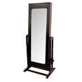 thumbnail image 1 of Cherry Finish Standing Mirror with Jewelry Storage, 1 of 5