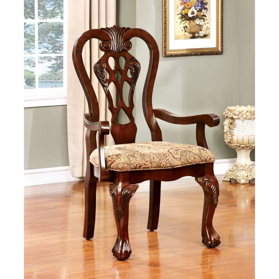 Cherry Finished Arm Chairs / Dining Room Use Only / Padded for Long - Term Sitting