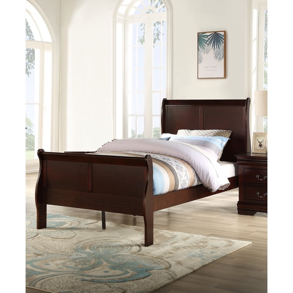 Cherry - Finished Solid Wood Twin Bed | Easy - Access Bedroom Solution