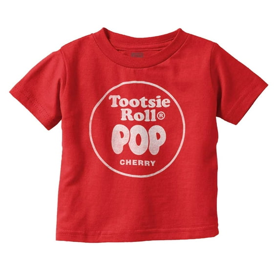 Cherry-Flavored Tootsie Roll Pop Toddler Boy Girl T Shirt Infant Toddler Brisco Brands 4T