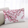 thumbnail image 1 of Cherry Flower Throw Pillow Covers, Spring Blossoms Pink Floral Branches Soft Breathable Pillow Cases with Invisible Zipper for Sleeping, Queen Size Pillowcases for Couch Bed Sofa Chair 20x30 Inches, 1 of 9