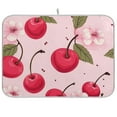 thumbnail image 1 of Cherry Flowers Fruit Dish Drying Mat Microfiber Kitchen Pad Large Counter Absorbent Dish Mats Drainer Rack 18"x24", 1 of 7
