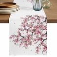 thumbnail image 1 of Cherry Flowers Table Runner 72 Inches, Spring Modern Pink Floral Branch Bed Runner Dresser Scarves Tabletop for Indoor Outdoor Parties/Ceremony/Banquet, 18" x 72", 1 of 9