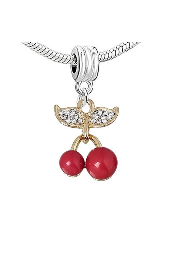 Cherry Fruit Charm Bead for European Snake Chain Charm Bracelet