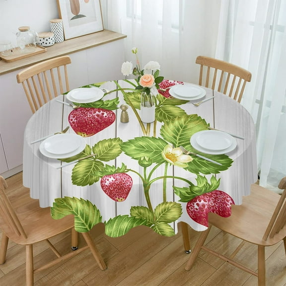 Cherry Fruit Retro Round Waterproof Tablecloth Picnic Decorative Table Cover Home Party Wedding Dining Room Table Cloth