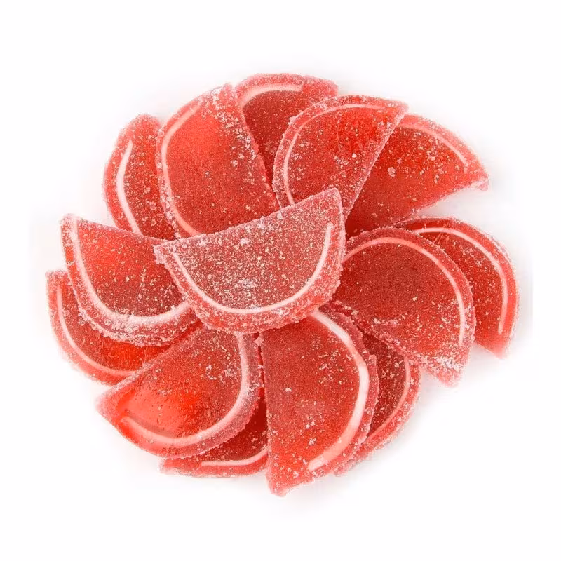 Cherry Fruit Slices Candy, Soft Chewy Sugar-Coated Jelly Candy, 2 lb