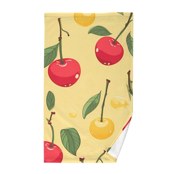 Cherry Fruits Cotton Face Towels Soft Hand Towel Absorbent Bathroom Towel for Kitchen Hotel Decoration