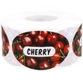 thumbnail image 1 of Cherry Grocery Store Food Labels 1.25 x 2 Inch Oval Shape 500 Total Adhesive Stickers, 1 of 2