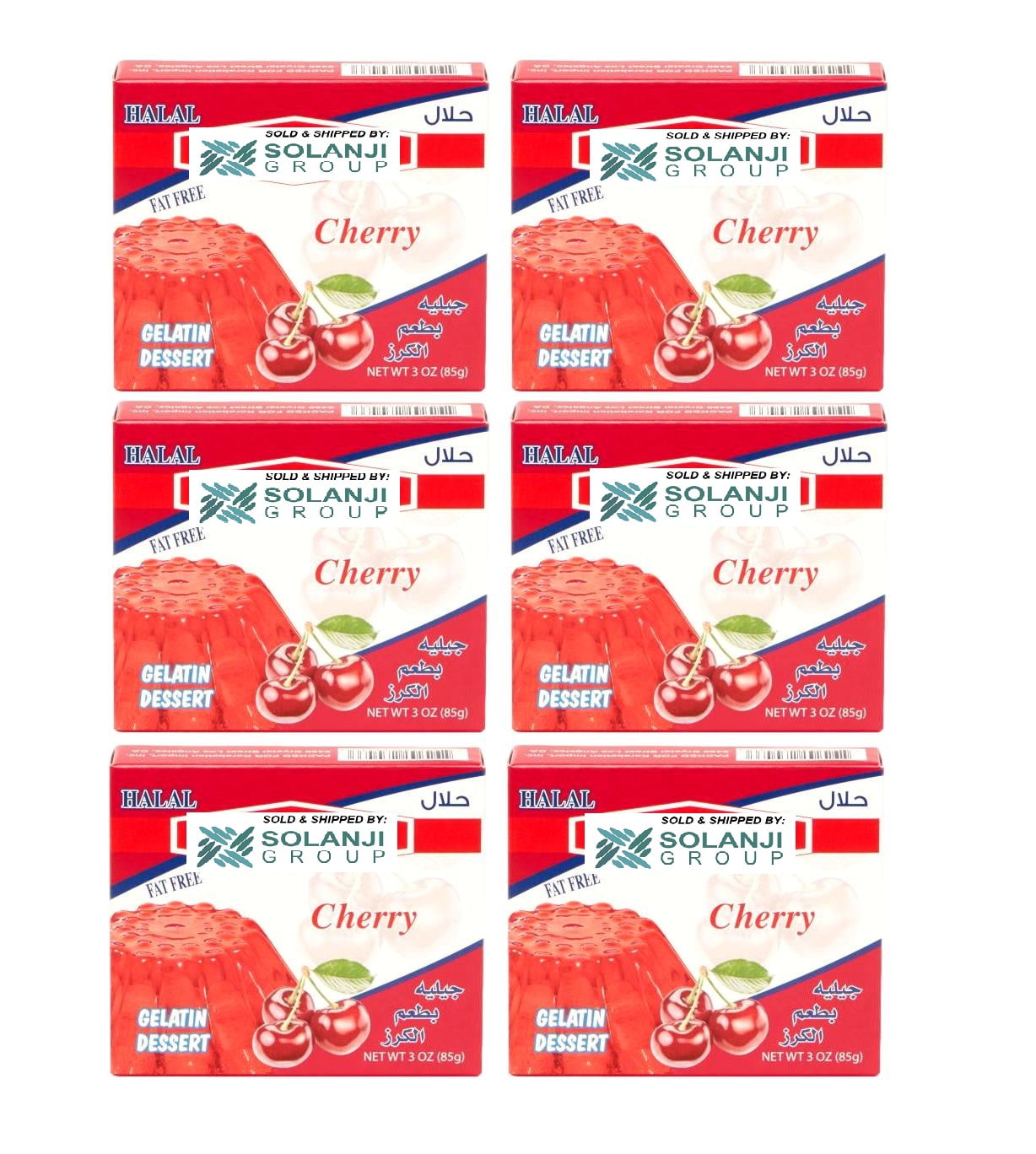 Cherry Halal Gelatin Dessert Jell-O 3.oz each - Pack of 6 - جيليه الكرز ...