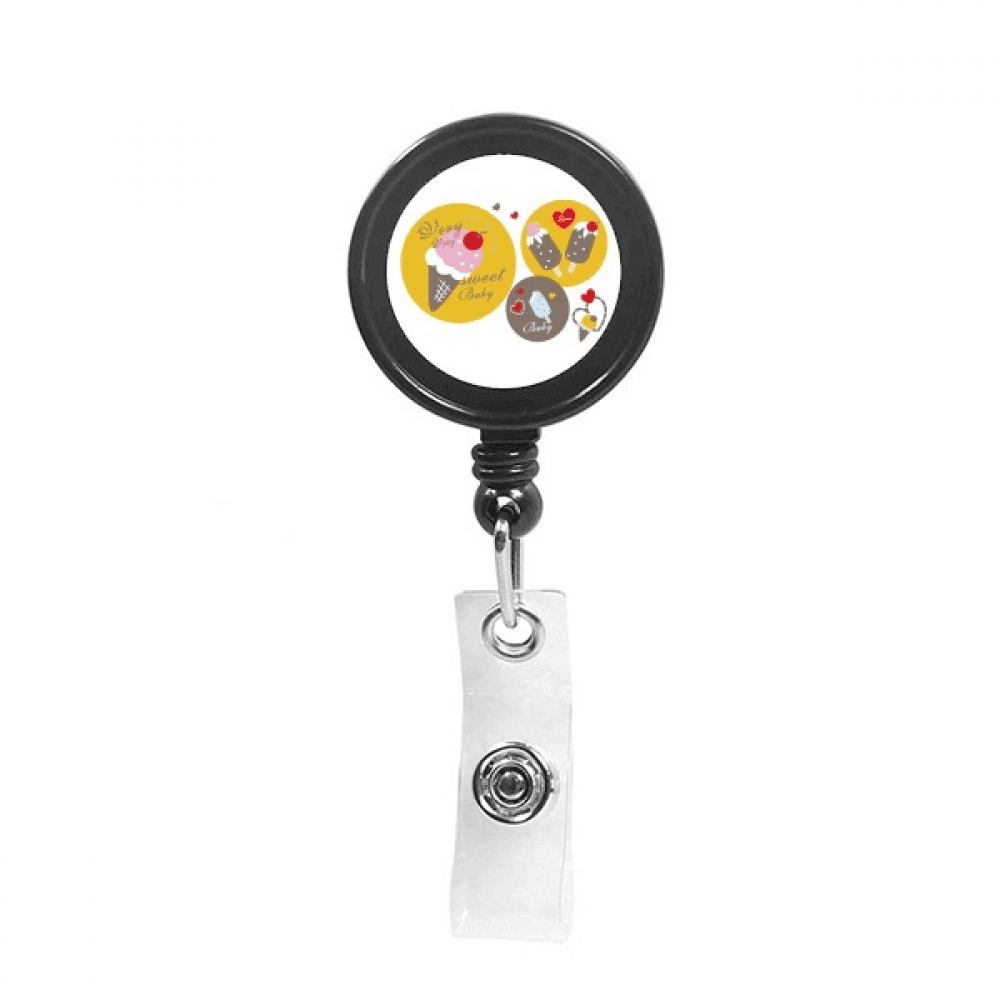 Cherry Heart Popsicle Sweet Ice  Retractable Keychain Badge Holder ID Badge