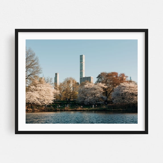 Cherry Hill, Central Park - Manhattan New York Photography Cityscape Nature Skyline Scenic Architecture Black Framed Wall Art Print 8 x 10 inches