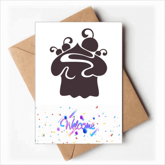 Cherry Ice Black Outline Welcome Back Greeting Cards Envelopes Blank