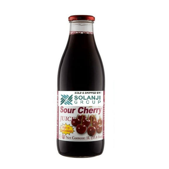 Cherry Juice Net 33.8 fl.oz (1 Ltr.) - One (1) Glass Bottles - High in Antioxidants