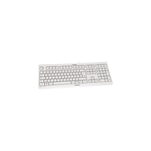 CHERRY KC 1000 Keyboard - Low Cost - Cable Connectivity - USB Interface - English (US) - Calculator, Email, Browser, Sleep Hot Key(s) - Light Gray"