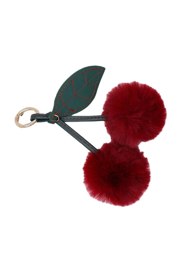 Cherry Keychain Bag Pendant Bag Accessory Plush Texture Key Holder Key Ornament Suitable for Gifting and Daily Use
