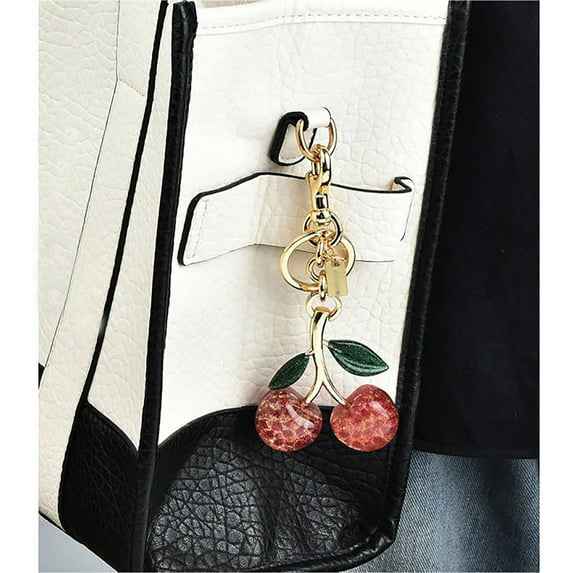 Cherry Keychain Bag Purse Charms Car Cherry Charm Accessories Cute Handbag Purse Bag Gifts for Women