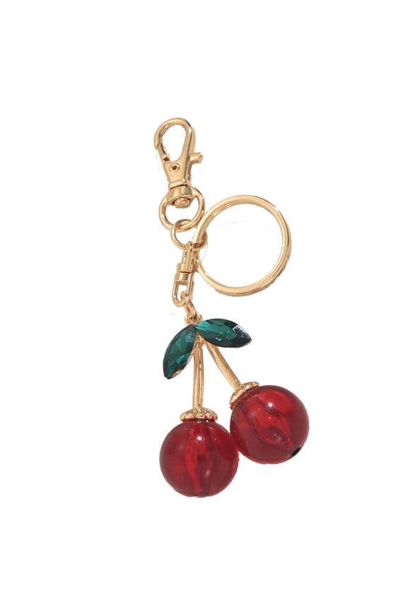 Cherry Keychain Fruit Shaped Keyring Fashionable Accessory for Bags and Keys