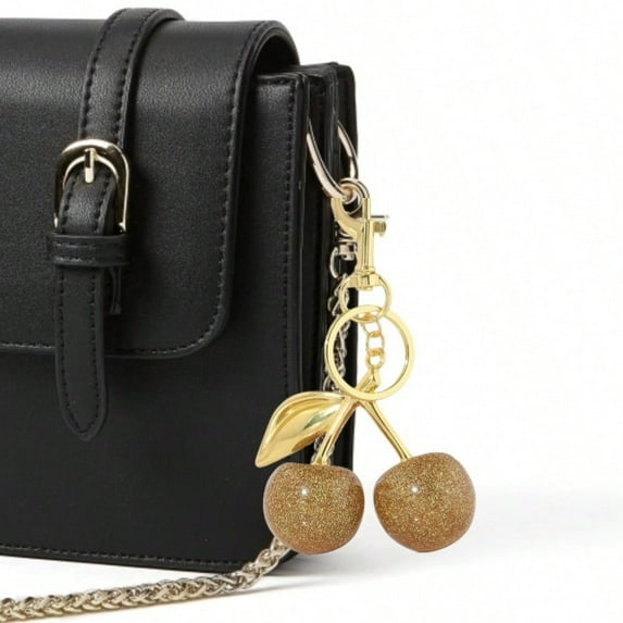 Cherry Keychain for Women, Kawaii Cute Bag Charms Purse Accessories, Fashion Fruit Key Rings for Handbag Backpack Zip Pull, Unique Gifts for Her, Girls, Friends