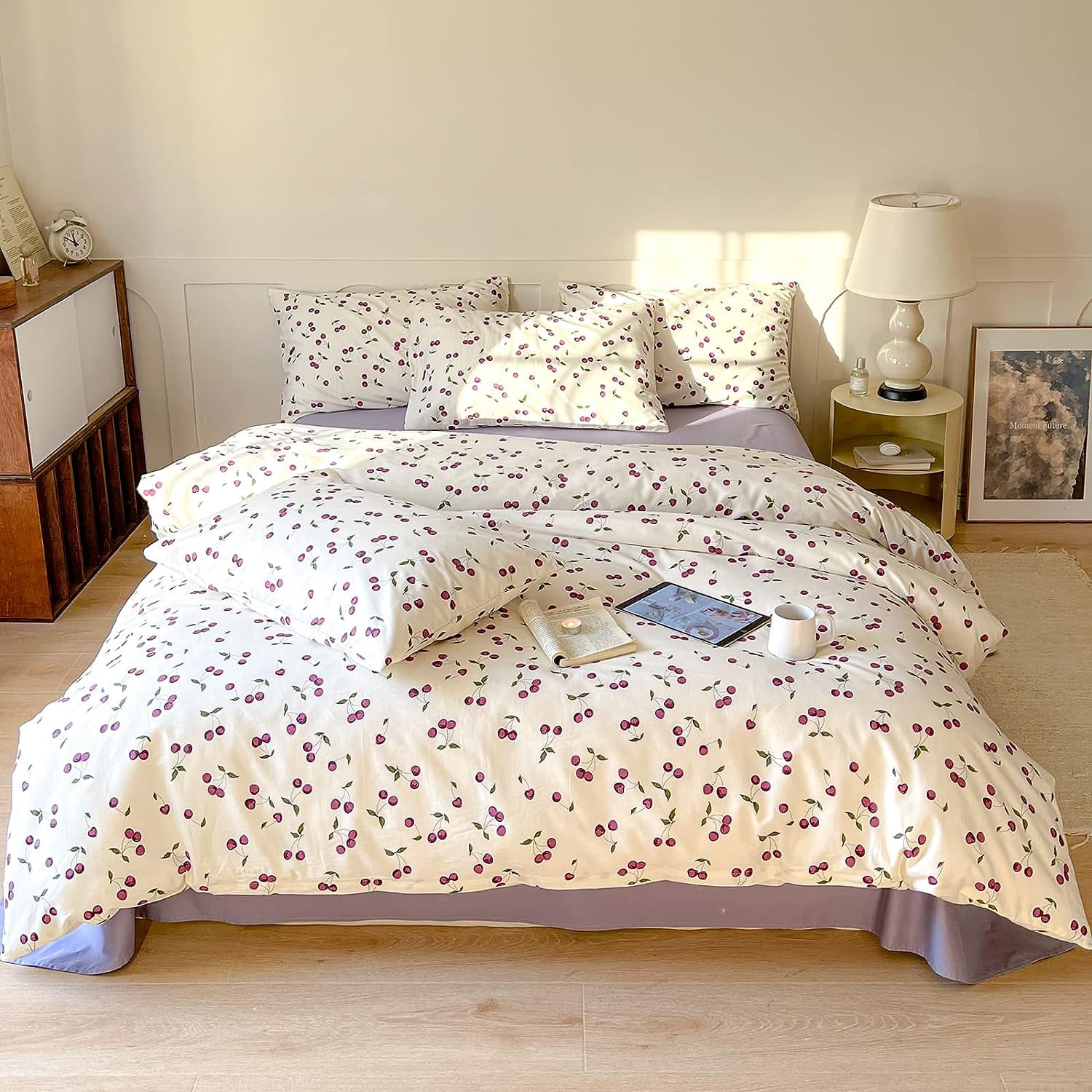 Cherry Kids Duvet Cover Set Queen 100 Cotton Bedding for Boys Girls