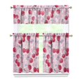 thumbnail image 1 of Cherry Kitchen Curtain Valance 3 Piece Set Short Curtain Sink Window Decor 36 Inch Small Window Treatment Tier 27.5x36 Length, 1 of 6