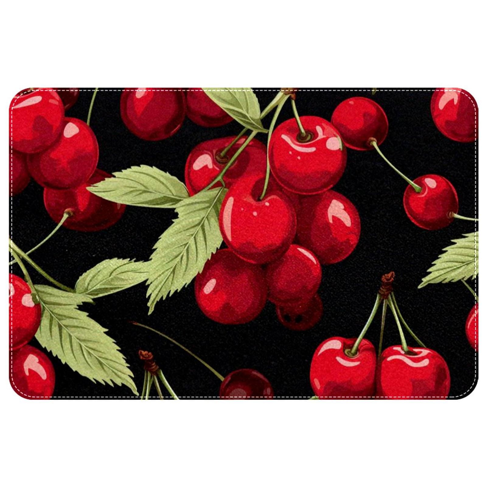 Cherry Kitchen Rugs Indoor Rug Door Mats - Polyester, Non-Slip, Machine ...