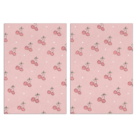 Cherry Kitchen Towels Set of 2, Absorbent Dish Towels & Hand Towels - Soft Decorative Tea Towels for Farmhouse Kitchen Decor, Fruit Themed Bar Mops for Baking and Cooking