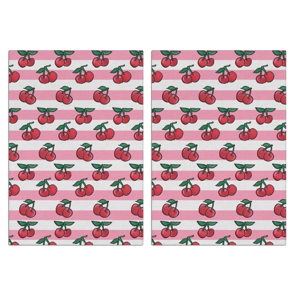Cherry Kitchen Towels Set of 2, Absorbent Dish Towels & Hand Towels - Soft Decorative Tea Towels for Farmhouse Kitchen Decor, Fruit Themed Bar Mops for Baking and Cooking