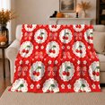 thumbnail image 1 of Cherry Lace Circles Red, Playful Botanical Garden Scene, Warm Flannel Blanket for Sunroom and Reading Nook, Garden Lovers Thanksgiving Gift, Artistic Home Decor, 1 of 9