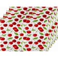 thumbnail image 1 of Cherry Leaf Heat Resistant Placemats Set of 4, 18×12 Inches Place mats for Kitchen Dining Table, Washable Table Mats for Wedding, Birthday, Party Decoration, 1 of 6