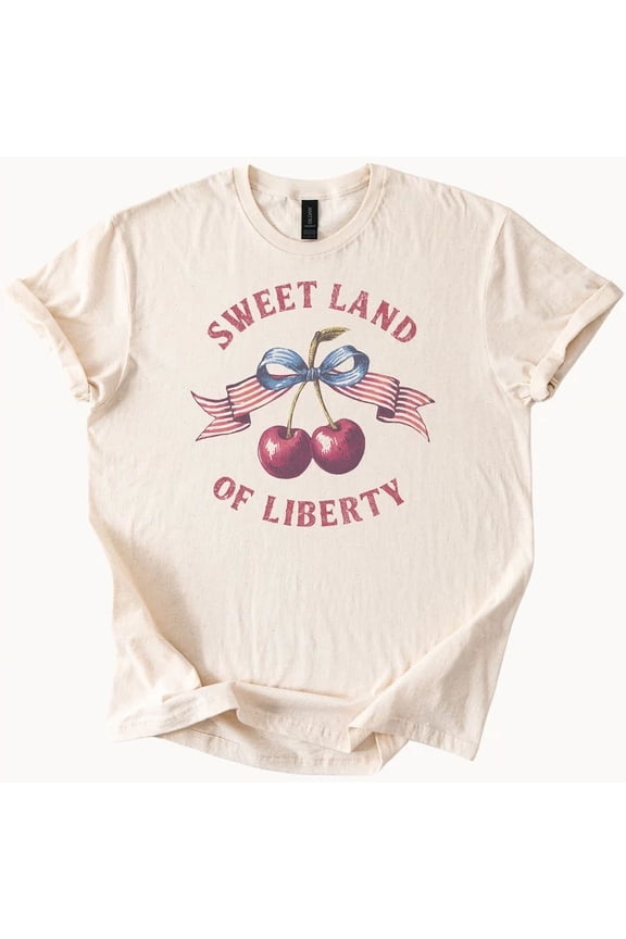 Cherry Liberty Tee Patriotic Usa Graphic T-Shirt, Unisex T-Shirt