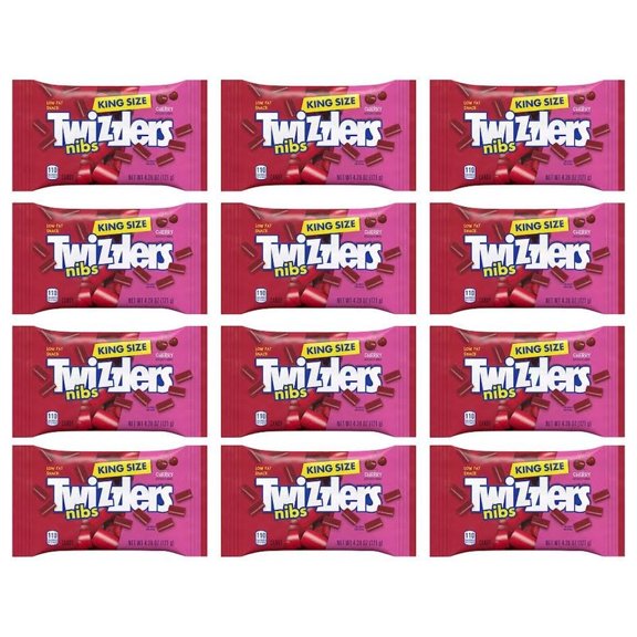 Cherry Licorice Candy Nibz, 4.28 oz - Cherry Flavored, 12-Pack King Size Bags (4.28oz Each, 51.36oz Total)