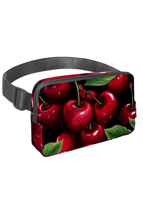 Cherry Lightweight Adjustable Extension Strap Unisex Sling Bag Fanny Pack Belt Bag