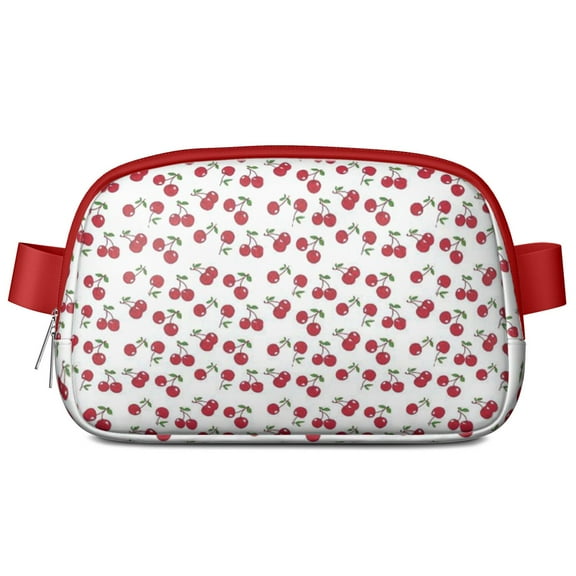 Cherry Lover’s Waist Bag – Adorable Red & Pink Fruit Fanny Pack with Candy-Inspired Pattern & Art Design