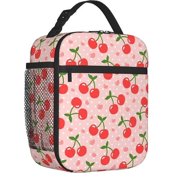 Cherry Lunch Bags For Men Women Reusable Tote Lunch Bags For Office Work Picnic Camping Thermal Insulation And Cold Preservation