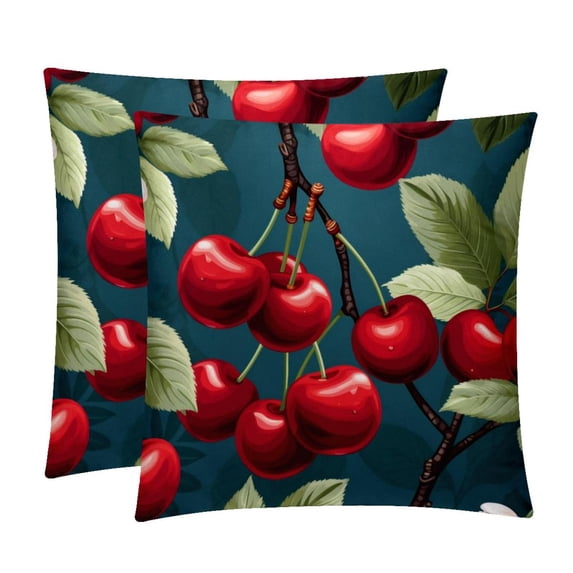 Cherry Luxurious Velvet Pillows Covers Set of 2 for Throw Pillow or Bed Pillow, Unique Patterns, 16x16 18x18 20x20 Inches,for Various Occasions